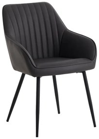 Set de scaune de sufragerie gri închis cu cotiere 2 buc. tapițat Nolan Stripe – Unique Furniture