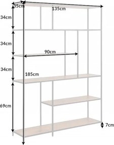 Raft design industrial Slim Line 185x135cm