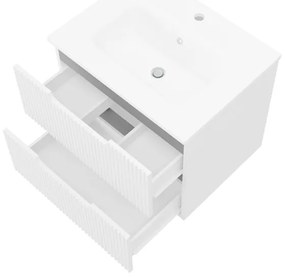 Set mobilier alb riflat cu lavoar inclus, Malta 60 cm 600 x 530 x 460 mm