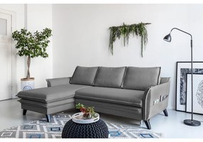 Colțar extensibil cu șezlong pe partea stângă Miuform Charming Charlie, gri închis