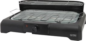 Gratar electric First Austria FA-5350-3, 2200 W, Termostat, Placi detasabile, Gratar cromata, Raft, Negru
