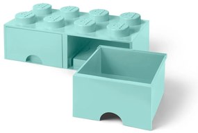 Cutie depozitare cu 2 sertare LEGO®, verde mentă