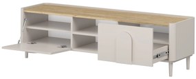 Comodă TV Amilio 170 cm cu sertar - cashmere / stejar uleiat / mânere cashmere