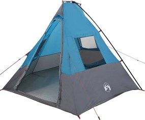 vidaXL Cort Tipi cu acoperiș albastru 383 x 338 x 217 cm tafta