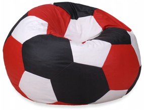 ShopJK Fotoliu puf minge de fotbal picioare alb negru roșu
