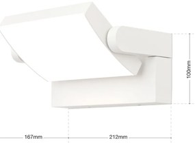 Aplica LED de exterior reglabila IP54 GINGE alba