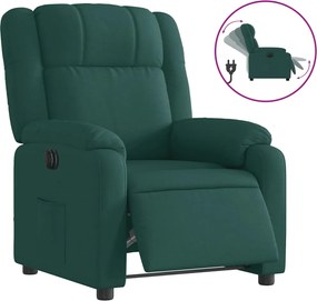 vidaXL Fotoliu rabatabil electric, verde închis, material textil