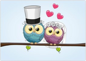 Tablou - Bufnițe îndrăgostite (70x50 cm)