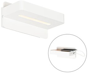 Aplică modernă albă cu LED cu USB - Ted