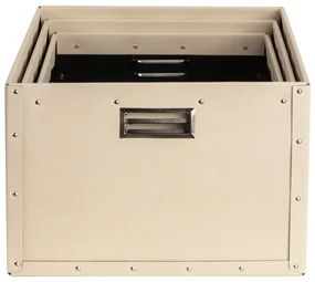 Cutii de depozitare bej 3 buc. din carton Ture – Bigso Box of Sweden