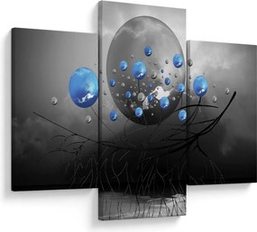 Tabloul cu bile abstracte albastre (90x60 cm)