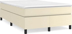 vidaXL Cadru de pat cu arcuri, crem, 120x200 cm, piele ecologică