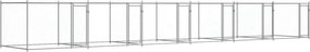 vidaXL Cușcă pentru câini cu uși, gri, 12x2x1,5 m, oțel galvanizat