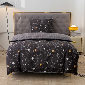 Lenjerie de pat din microfibra flanel STELLAR gri inchis Dimensiune lenjerie de pat: 2 buc 70 x 90 cm | 200 x 220 cm