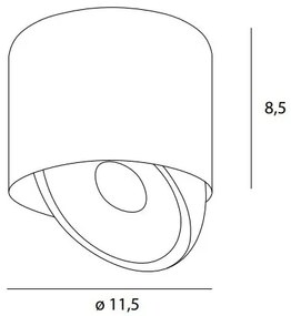 Spot LED Aplicat Directionabil Design Modern, Zeus 10w negru