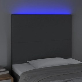 Tablie de pat cu LED, gri inchis, 100x5x118 128 cm, textil 1, Morke gra, 100 x 5 x 118 128 cm