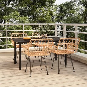 vidaXL Set mobilier de grădină, 5 piese, poliratan