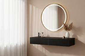 Măsuță de toaletă suspendată cu sertare Nicole 100 cm - negru mat