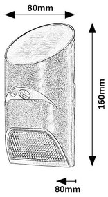Corp de iluminat LED solar cu senzor SEPIK LED/3,6W/3,7V IP44 Rabalux 77013