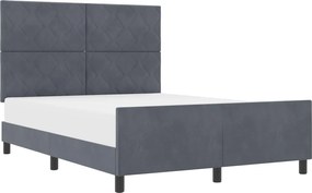 vidaXL Pat cu arcuri cu headboard Gri închis 140 x 190 cm Catifea