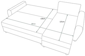 Colțar Fleur L (Roșu + Negru) (D). 1057054
