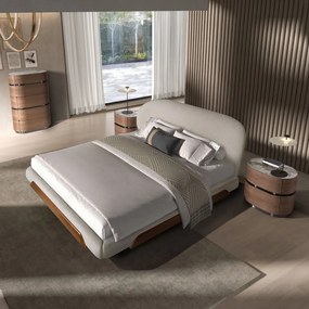 Pat dublu tapitat design LUX Light grey 180x200cm
