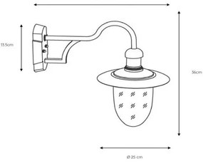 Lucide 11871/01/30 - Aplica perete exterior ARUBA 1xE27/24W/230V