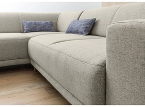 Colțar bej extensibil/cu spațiu de depozitare (cu colț pe partea stângă/în formă de ”L”) Classy Sophie – Miuform