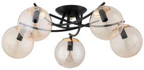 Lustră aplicată SAVI 5xE14/10W/230V negru/auriu