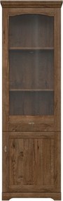Vitrina PATRAS, stejar april, PAL/sticla securizata, 63x45x201 cm