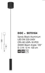 Pendul LED design modern minimalist DOC negru