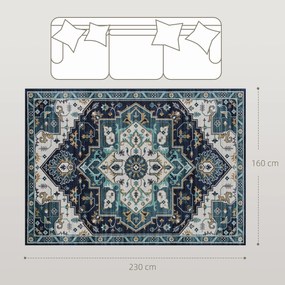 HOMCOM Covor Boho Antiderapant și Lavabil cu Fir Scurt 230x160cm Multicolor | Aosom Romania