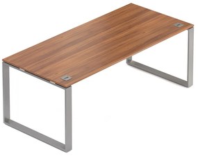 Masa Creator 200 x 90 cm, baza gri, 2 picioare, nuc