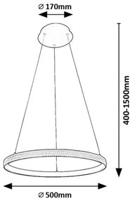Lustra suspendata LED inelara Grete 50cm