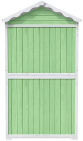 Depozit exterior pentru mobilier de grădină din lemn, design rezistent la intemperii cu întărituri stabile în formă de X, 93x45x179 cm, Verde