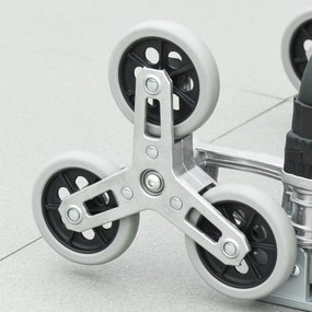 Durhand Carucior pentru Pachete Pliabil in Aluminiu cu 6 Roti pentru Scari Incarcare Max 70kg | Aosom Romania