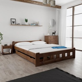Pat inalt Naomi 160x200 cm, stejar Saltele: Fara saltea, Somiera pat: Cu lamele drepte