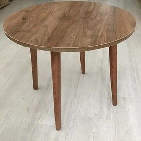 Masa bucatarie rotunda Brigitte, culoare nuc, 90 cm