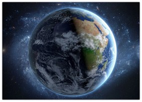 Tablou pe sticlă - Vedere din spațiu (70x50 cm)