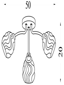 Searchlight 11523-3GO - Plafonieră aplicată ASTRAL 3xG9/33W/230V, aurie