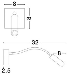 Aplica LED cu spot directionabil design minimalist Madison alba NVL-8128202