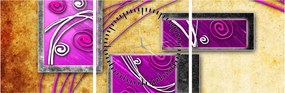 Tablou abstracție (cu ceas) (90x30 cm)