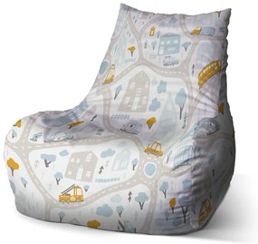 Sac de șezut Bean trasee cu trafic - pentru copii, colorat