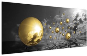 Tabloul bilelor în ocru (120x50 cm)