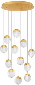 Lustra cu 12 pendule LED ALICIA auriu