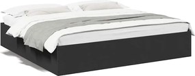 vidaXL Cadru de pat, negru, 200x200 cm, lemn prelucrat