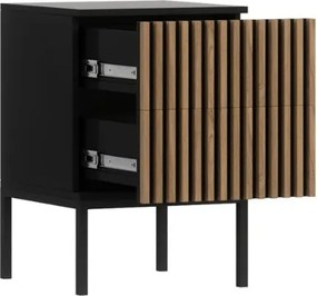 OFERTA Noptiera MEORATI 40x40cm, negru/artisan stejar Clasa II.