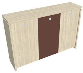 Dulap mediu pentru haine Verno 188 x 46 x 130 cm, uși combinate, salcâm / maro