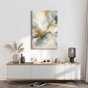 Tablou abstract linii aurii