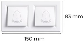 Întrerupător cu clopot dublu Nova 101N cu cadru alb